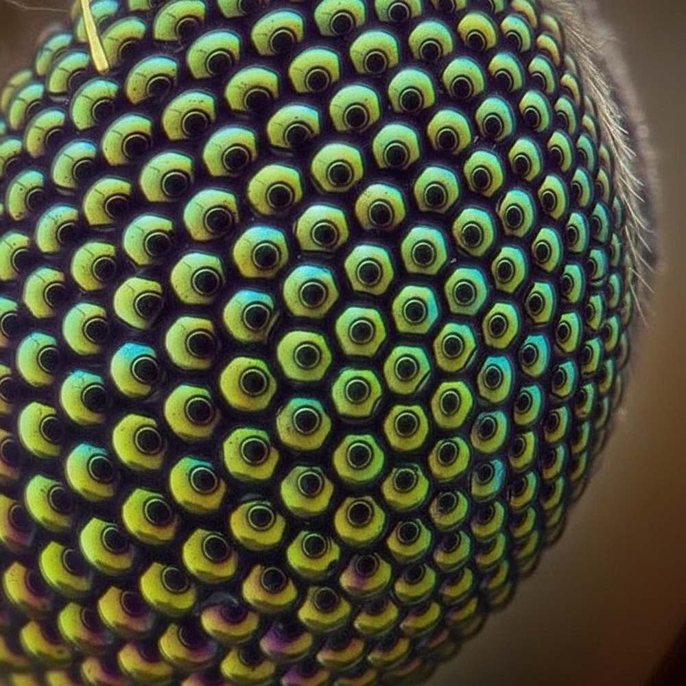 昆虫の目の拡大
