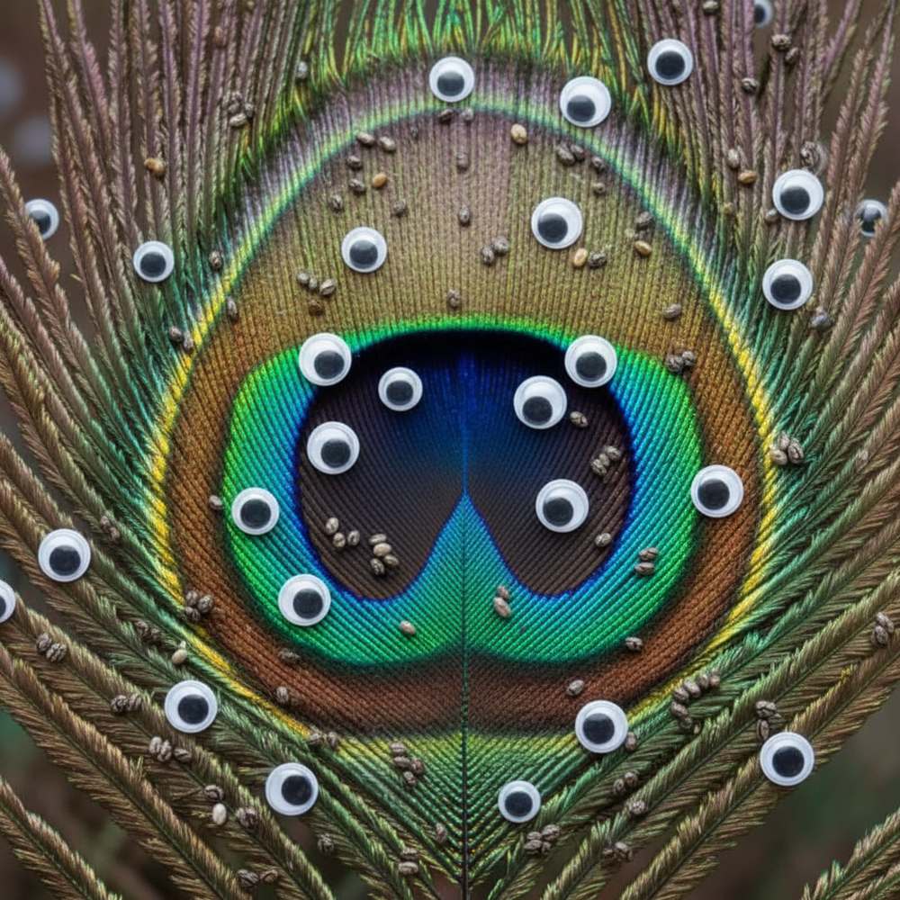 クジャクの羽と目